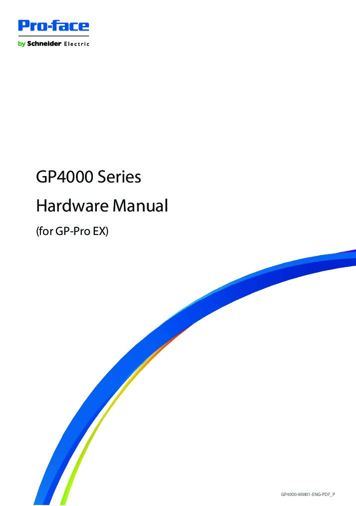 First Page Image of PFXGM4201TAD GP4000 Series Hardware Manual (for GP-Pro EX).pdf